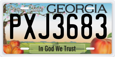 GA license plate PXJ3683