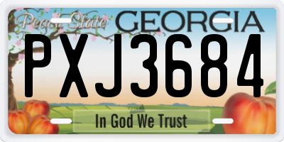 GA license plate PXJ3684