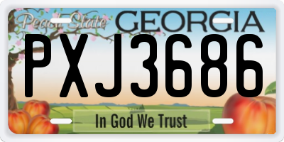 GA license plate PXJ3686