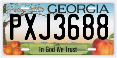 GA license plate PXJ3688