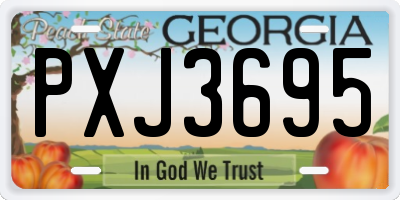 GA license plate PXJ3695