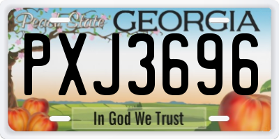 GA license plate PXJ3696