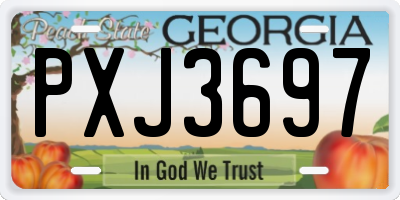 GA license plate PXJ3697