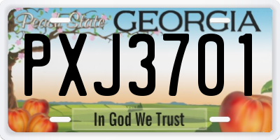 GA license plate PXJ3701