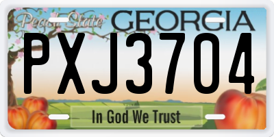 GA license plate PXJ3704