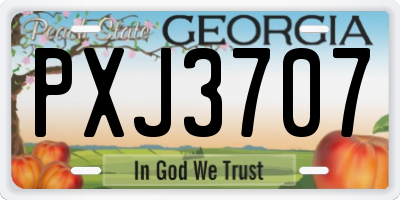 GA license plate PXJ3707
