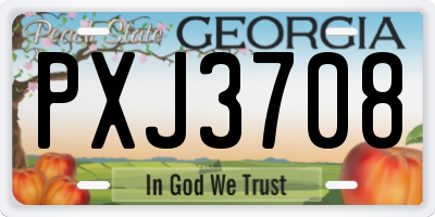 GA license plate PXJ3708
