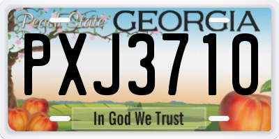 GA license plate PXJ3710