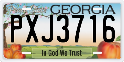 GA license plate PXJ3716