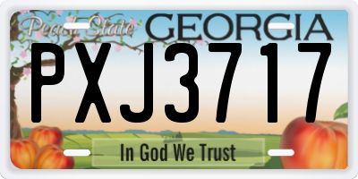 GA license plate PXJ3717