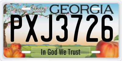 GA license plate PXJ3726