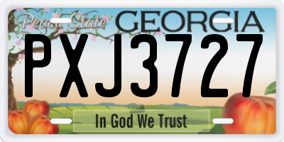 GA license plate PXJ3727