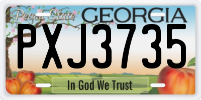 GA license plate PXJ3735