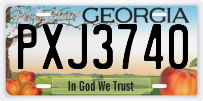GA license plate PXJ3740