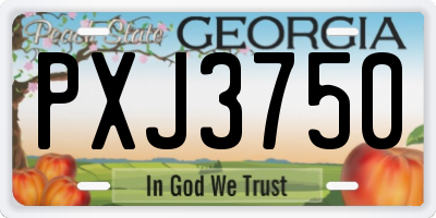 GA license plate PXJ3750