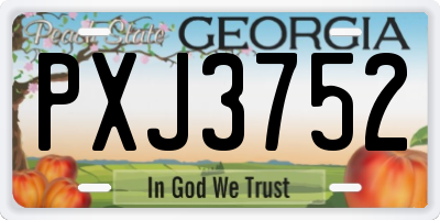 GA license plate PXJ3752