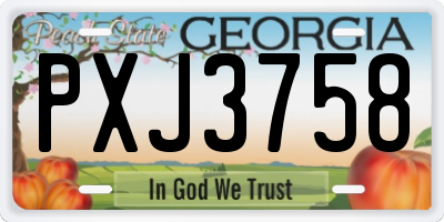 GA license plate PXJ3758