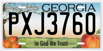 GA license plate PXJ3760