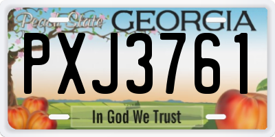 GA license plate PXJ3761