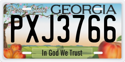 GA license plate PXJ3766