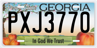 GA license plate PXJ3770