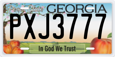 GA license plate PXJ3777
