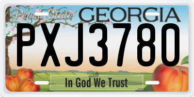 GA license plate PXJ3780
