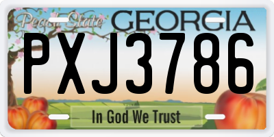 GA license plate PXJ3786