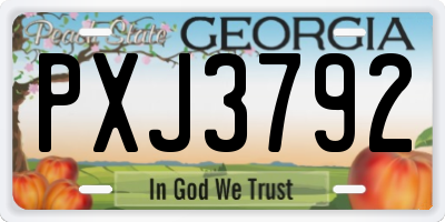 GA license plate PXJ3792