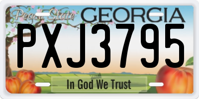 GA license plate PXJ3795