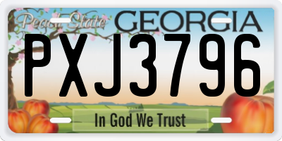 GA license plate PXJ3796