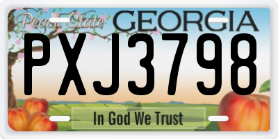 GA license plate PXJ3798