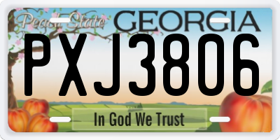 GA license plate PXJ3806