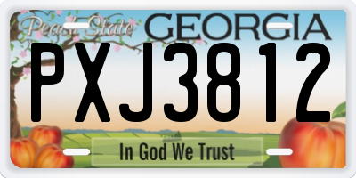 GA license plate PXJ3812