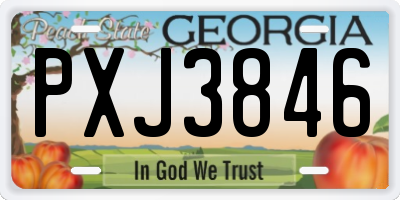 GA license plate PXJ3846