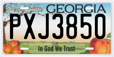 GA license plate PXJ3850
