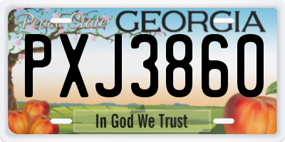 GA license plate PXJ3860