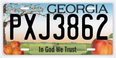 GA license plate PXJ3862