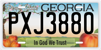 GA license plate PXJ3880