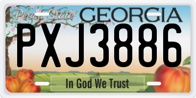 GA license plate PXJ3886