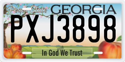 GA license plate PXJ3898