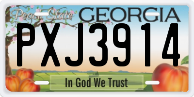 GA license plate PXJ3914