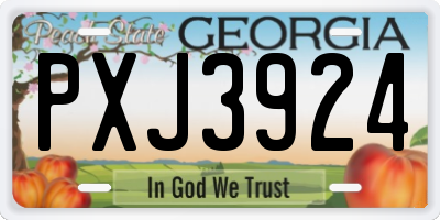 GA license plate PXJ3924