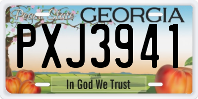 GA license plate PXJ3941