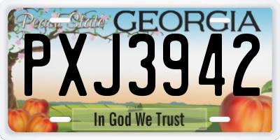 GA license plate PXJ3942