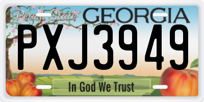 GA license plate PXJ3949