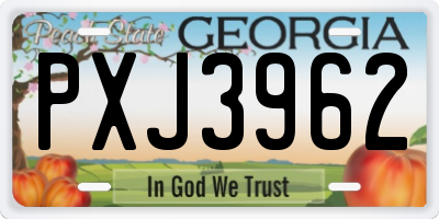 GA license plate PXJ3962