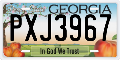 GA license plate PXJ3967