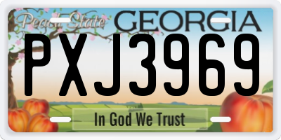 GA license plate PXJ3969