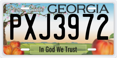 GA license plate PXJ3972
